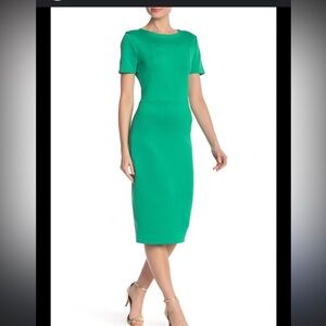 Alexia Admor emerald green sleek pencil dress small s holiday